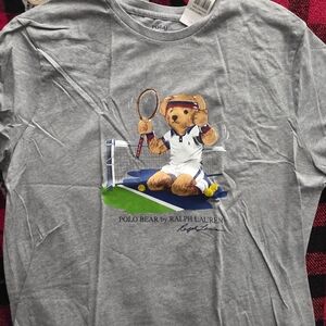 US Open Gray Polo Bear Graphic T-Shirt